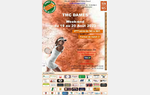 Tournoi du TCVO du 19 août au 10 septembre 2023 - TMC Dames 4ème série
