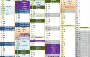 Calendrier 2023/2024 mars à août &quot;animations,tmc etc...&quot;