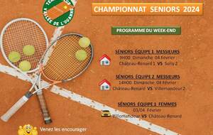 CHAMPIONNATS SENIORS 2024  week-end du 3/4 février