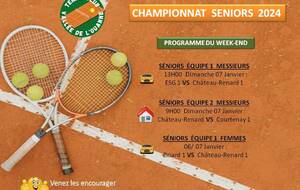 CHAMPIONNATS SENIORS 2024 week-end du 6/7 janvier
