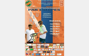 Championnats par équipes jeunes 13/14ans et 17/18ans garçons à partir du 16/17 mars 2024