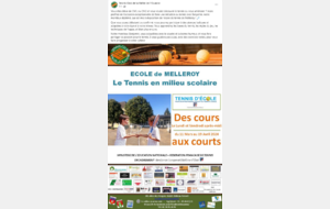 Le tennis en milieu scolaire- Ecole de MELLEROY