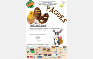 PÂQUES_ apporter vos contributions pour un goûter à chaque séance 