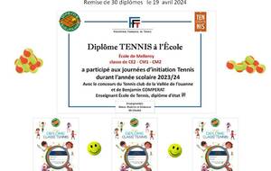 Diplôme tennis à l'école de Melleroy