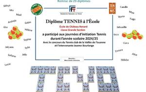 Remise de diplômes de TENNIS à l'école  &quot;Chateau-Renard classe grande section&quot;