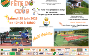 Fête du club samedi 28 juin 2025 de 10h00 à 18h00  
