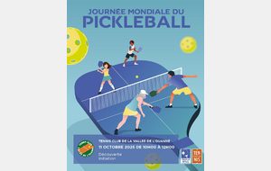 Pickleball journée mondiale découverte, initiation le 11 octobre 2025 au TCVO de 10 à 12h