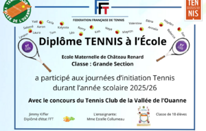 Remise de diplôme TENNIS à l'école  &quot;Chateau-Renard classe grande section 2025/2026&quot;