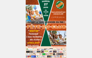 C'est la fête du club le samedi 27 juin 2026 de 10h à 18h