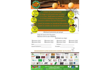 Stage de la toussaint 