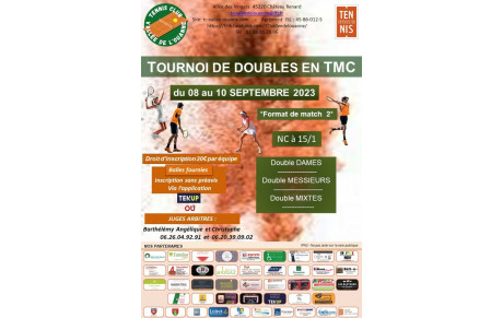 Tournoi du TCVO du 19 août au 10 septembre 2023 - Doubles 