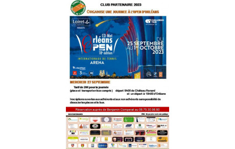 Mercredi 27/09/2023 - Journée à l'open d'Orléans 