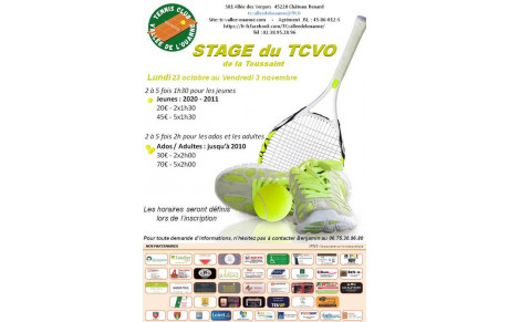 Stage de la Toussaint du lundi 23 octobre au vendredi 3 novembre