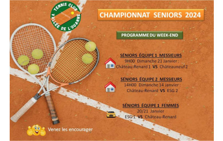 CHAMPIONNATS SENIORS 2024 week-end du 20/21 janvier