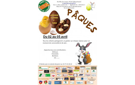 PÂQUES_ apporter vos contributions pour un goûter à chaque séance 