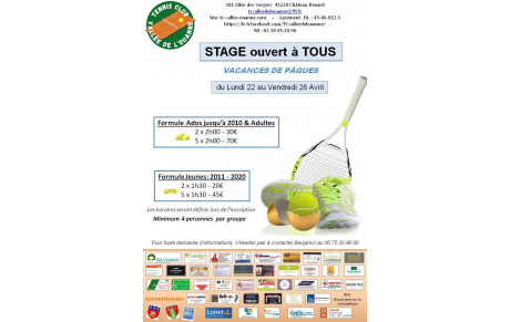 Stage ouvert à tous !  du 22 au 26 avril 2024