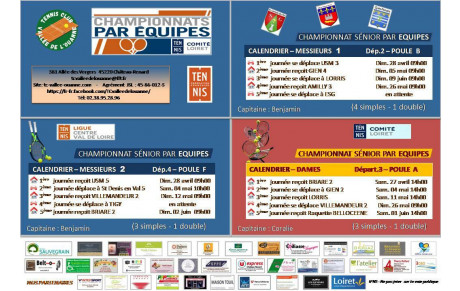 Calendrier du championnat séniors