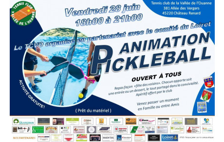 Animation PICKLEBALL le vendredi 28juin 2024