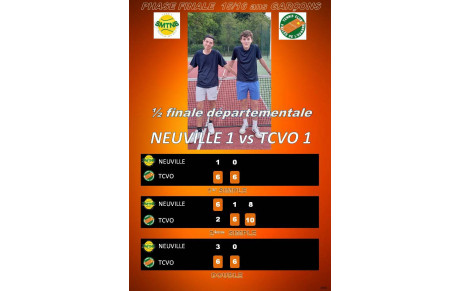 Victoire 15/16 équipe 1 en demi finale départementale