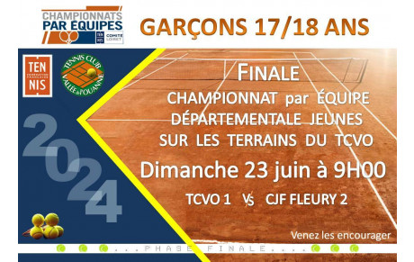 FINALE 17/18 ans dimanche 23 juin 2024 à 9 h 