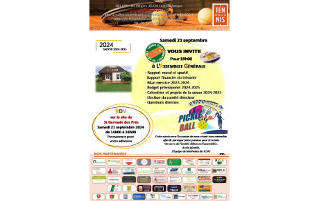 &quot;Assemblée générale&quot; le samedi 21 septembre 2024 sur le site de St Germain des prés