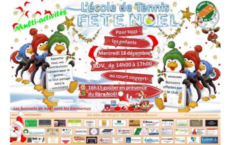 L'école de tennis fete Noël le mercredi 18 décembre 2024