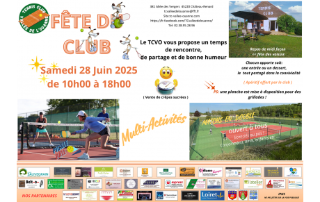 Fête du club samedi 28 juin 2025 de 10h00 à 18h00  