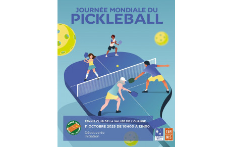 Pickleball journée mondiale découverte, initiation le 11 octobre 2025 au TCVO de 10 à 12h