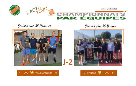 Résultats championnats J2 séniors +35 _ Carton plein ce week-end  👏👍