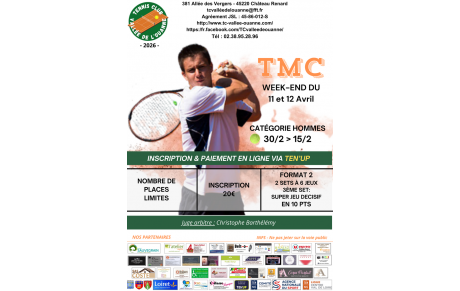 TMC week-end 11/12 avril 2026 Hommes