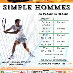 Le tournoi du TCVO se déroulera du 15 au 30 août 2026